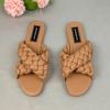 Summer Women Sandals Flat Heels Fashion Cross Woman Beach Shoes Outside Wear Brand Woven Large Size 41 Ladies Sandalias
