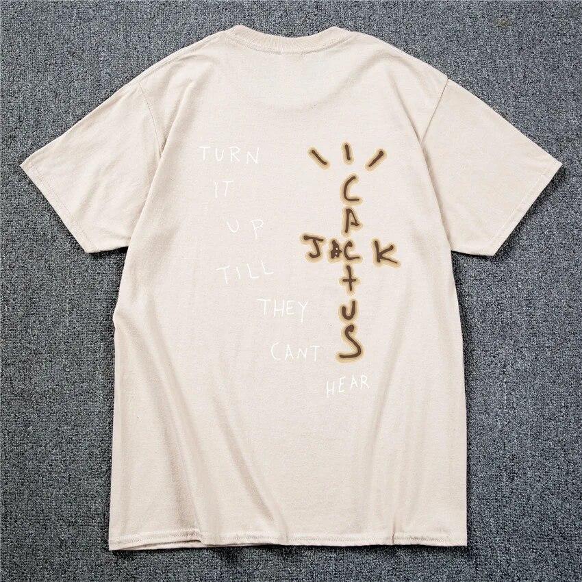 2022 Brand New Cactus Jack Luxury Unisex Cotton T Shirt Hip Hop Unisex Women Print Couple Lovers Harajuku T-Shirts Rainbow Tshirt