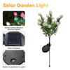 Solar Garden Lights with 42LED Artificial Flowers Multi-Color Changing LED Waterproof Landscape Pathway Backyard Lawn Solar Lamp