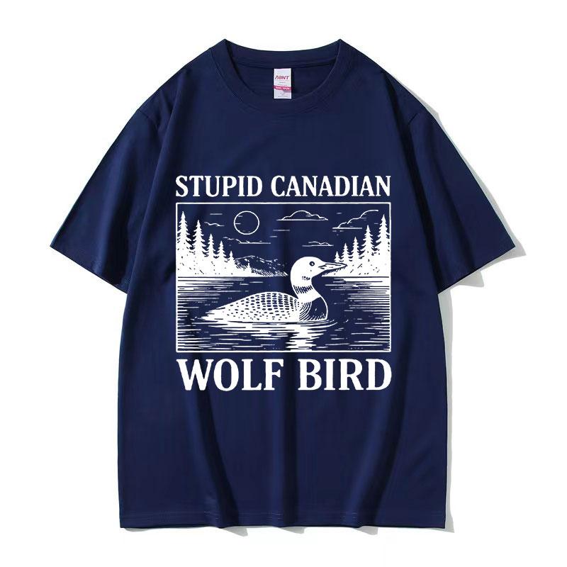 

New 2026 Heated Rivalry Cotton T Shirts Stupid Canadian Wolf Bird Funny Graphic TShirt Unisex Women Casual Fashion Tshirt Summer 4XL
