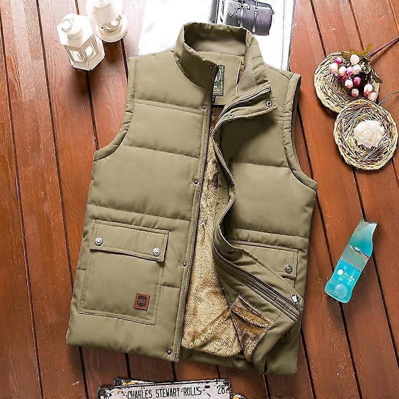 Winter Thick Men Fleece Vests Warm Sleeveless Vest Jackets Winter Male Cotton-Padded Vest Coats Men Outdoor Waistcoats Mens