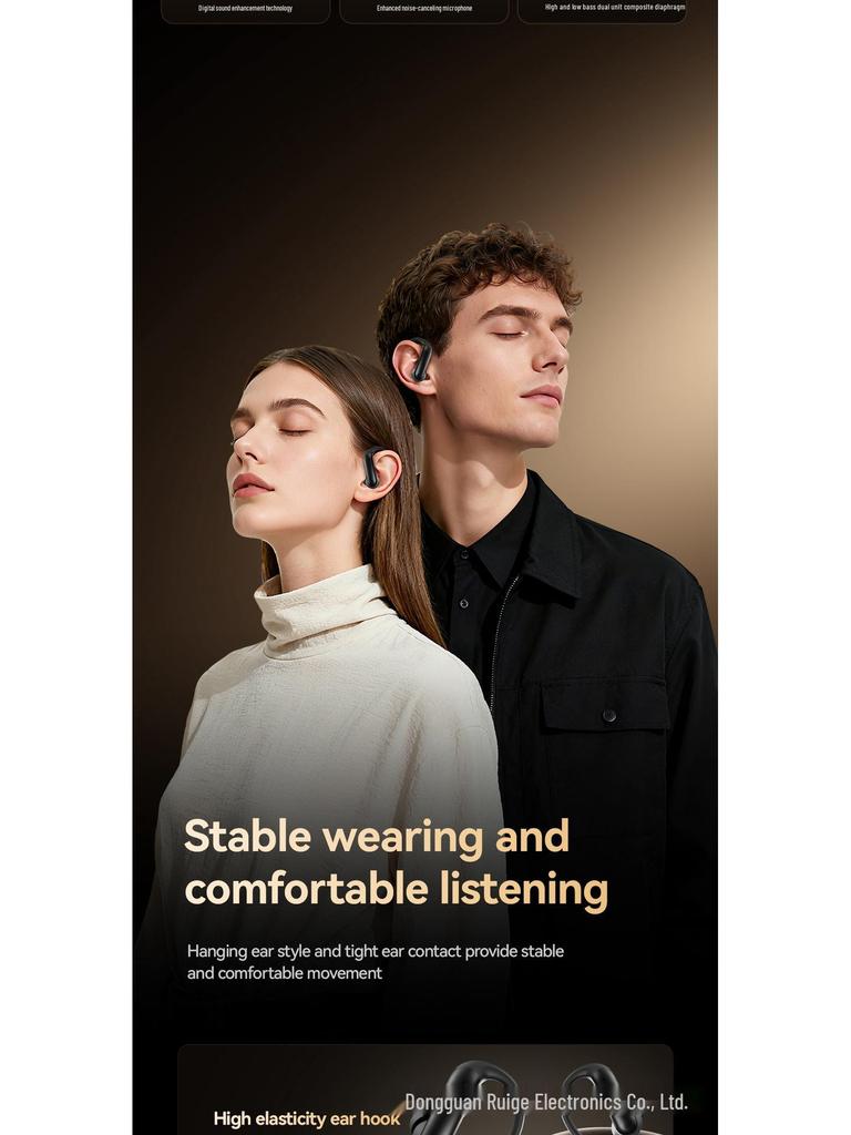 Smart M145 Ear-hook Bluetooth Earphones - Semi-in-ear, Dual Digital Display, Private Mold Design