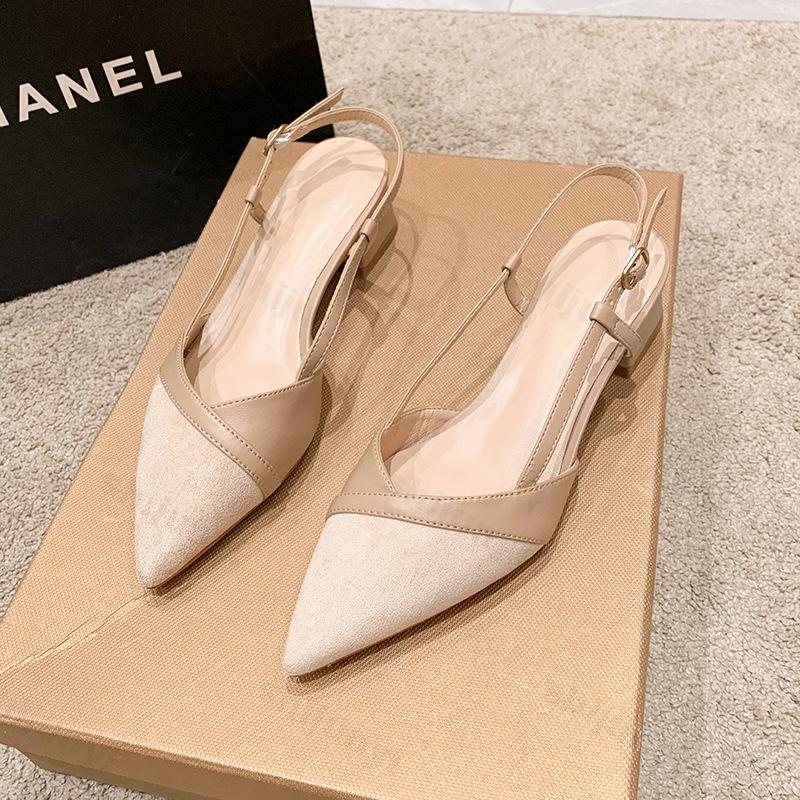 Mode Damen Sexy Klobige Absatzschuhe Damen Sommer Spitzschuh Kleiderschuhe Designer 2025 Neu Party Pumps Walking Femme Zapatos Pantoletten