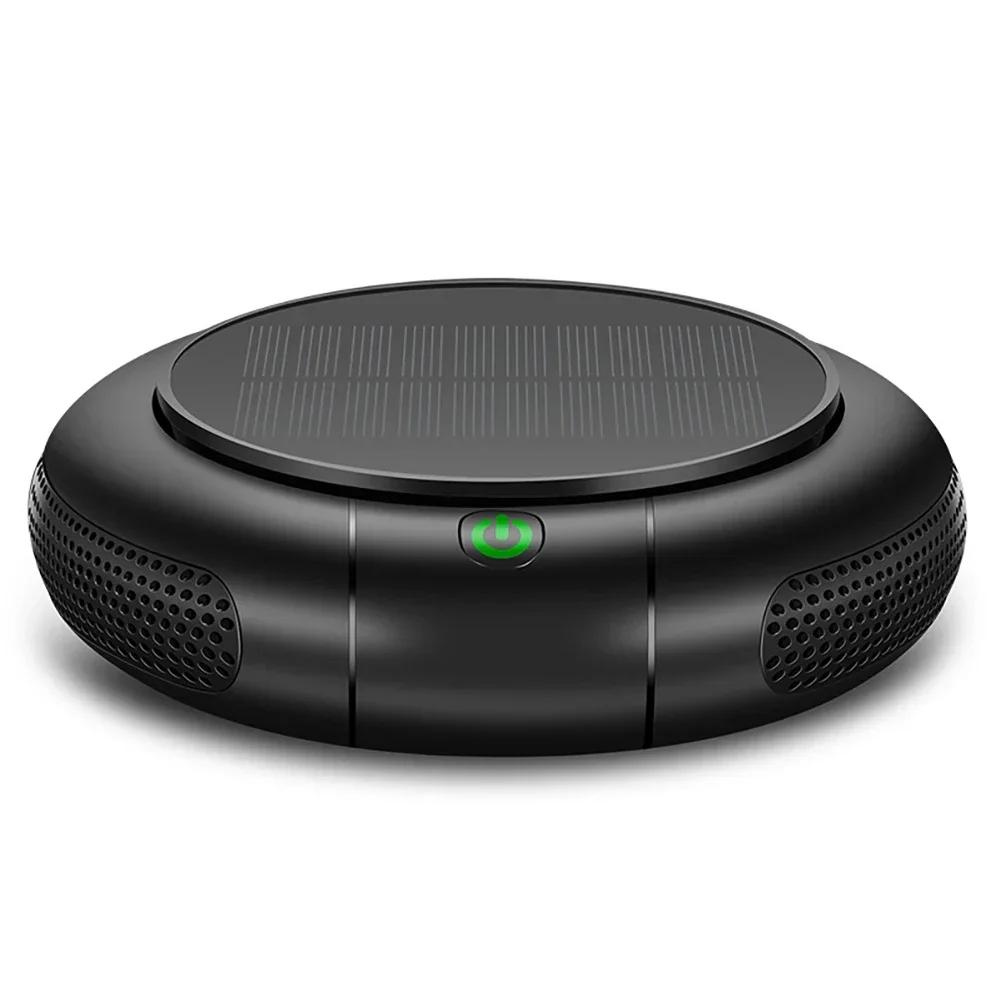 Solar Car Air Purifier Usb Oxygen Cleaner Negative Ion 1200Mah HEPA Filter PM2.5 Smoke Remover Interior Air Fresh Car Supplies