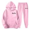 Mens Hooded Sweatshirt Set Loose Fit Printed Casual Tracksuit Fashion