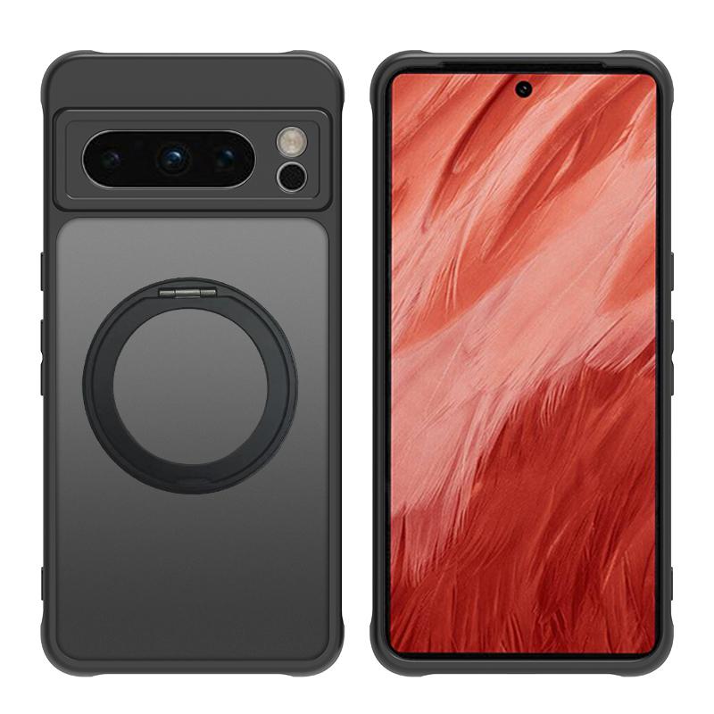

Металлический магнитный чехол-подставка с вращением на 360 градусов для Google Pixel 10 9 Pro XL 9A 8A 8 Pro 7 7A 6A 6 Матовый чехол Противоударная подставка Google Pixel 10 Pro чёрный