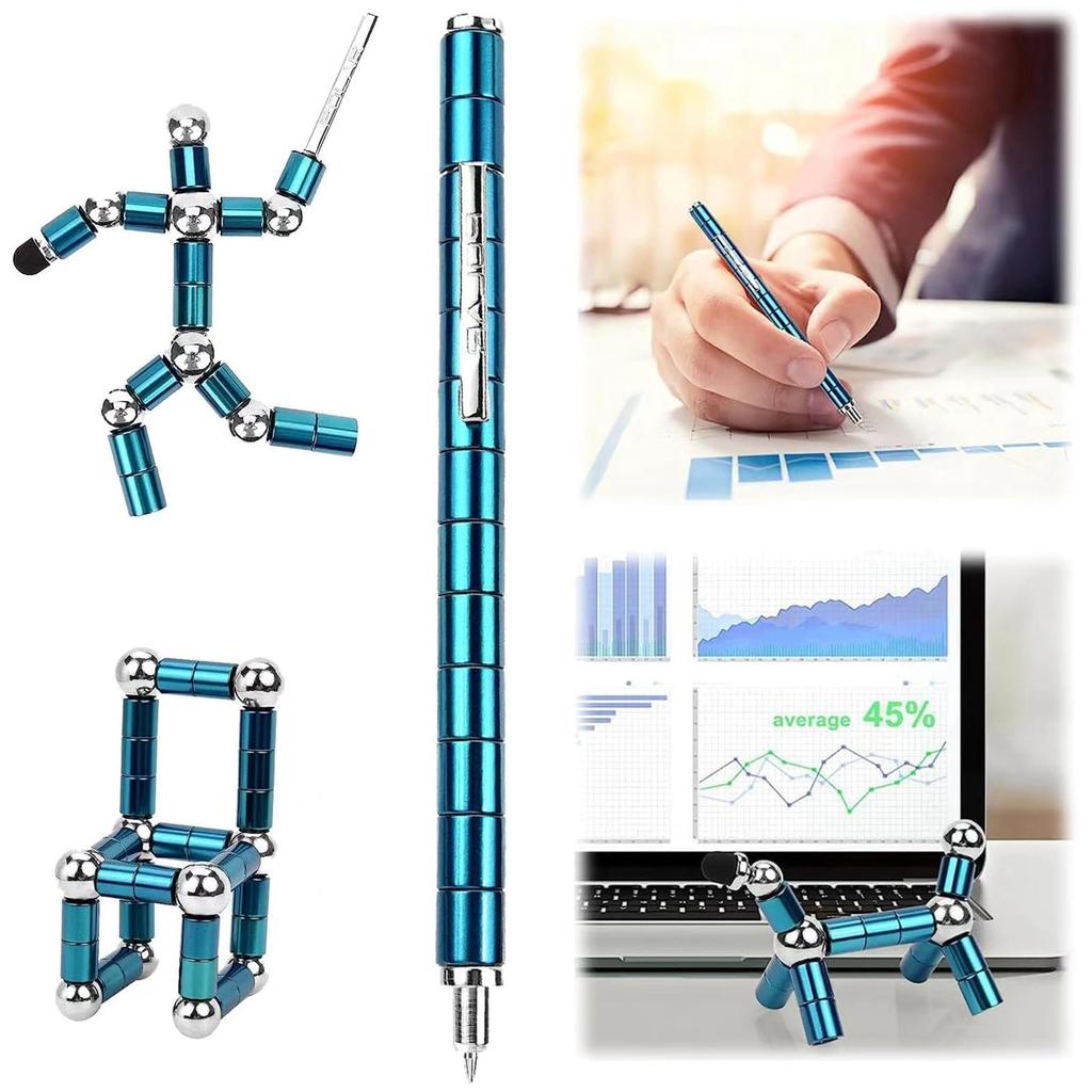 Angst-Spielzeugstift, magnetischer Stift zur Stressreduzierung aus Metall, Schreibtischspielzeug, multifunktionaler verformbarer Schreibstift, Geschenk für Kinder und Erwachsene