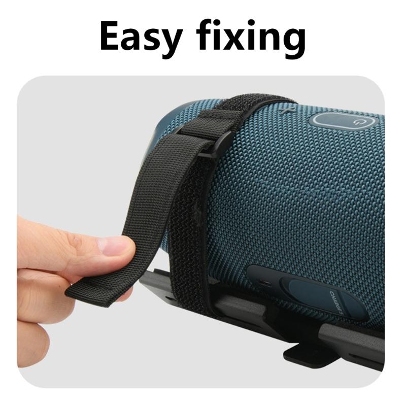 1 Set Metal Bike Mount Bracket Fixing Stand with Nylon Straps for Bluetooth-compatible Speakers Up To 36cm Circumference