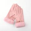 Winter gloves women's warm fleece thickened cute non-slip, windproof and cold-proof cycling electric car gloves