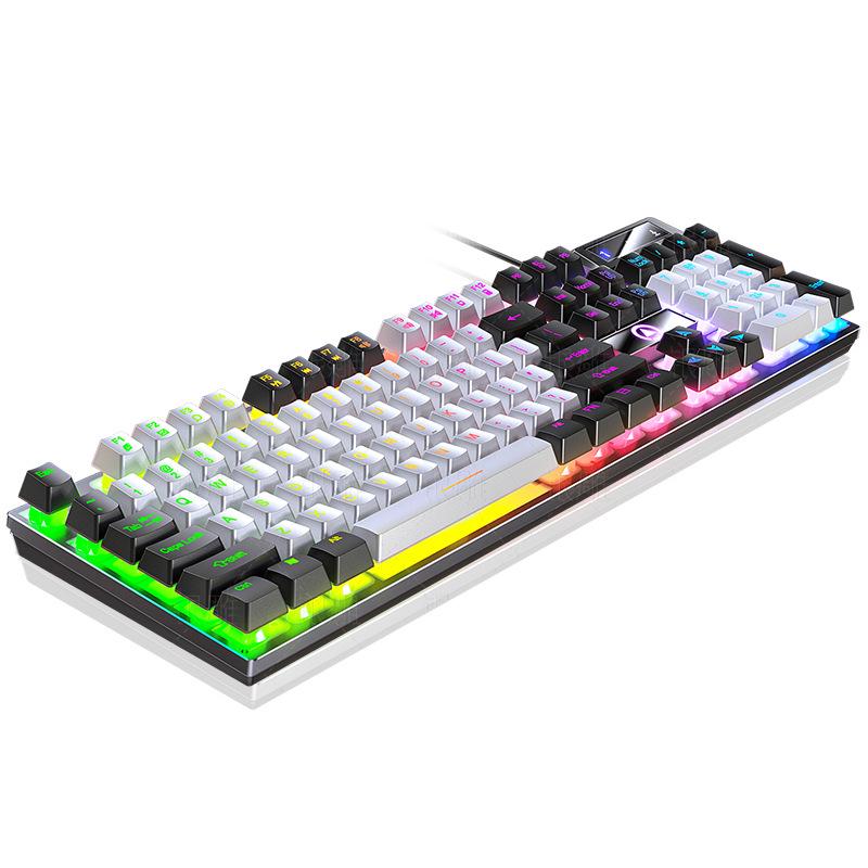 Silver K500 Gaming Wired Keyboard - Luminous Color, Mechanical Feel, Desktop Computer Accessory