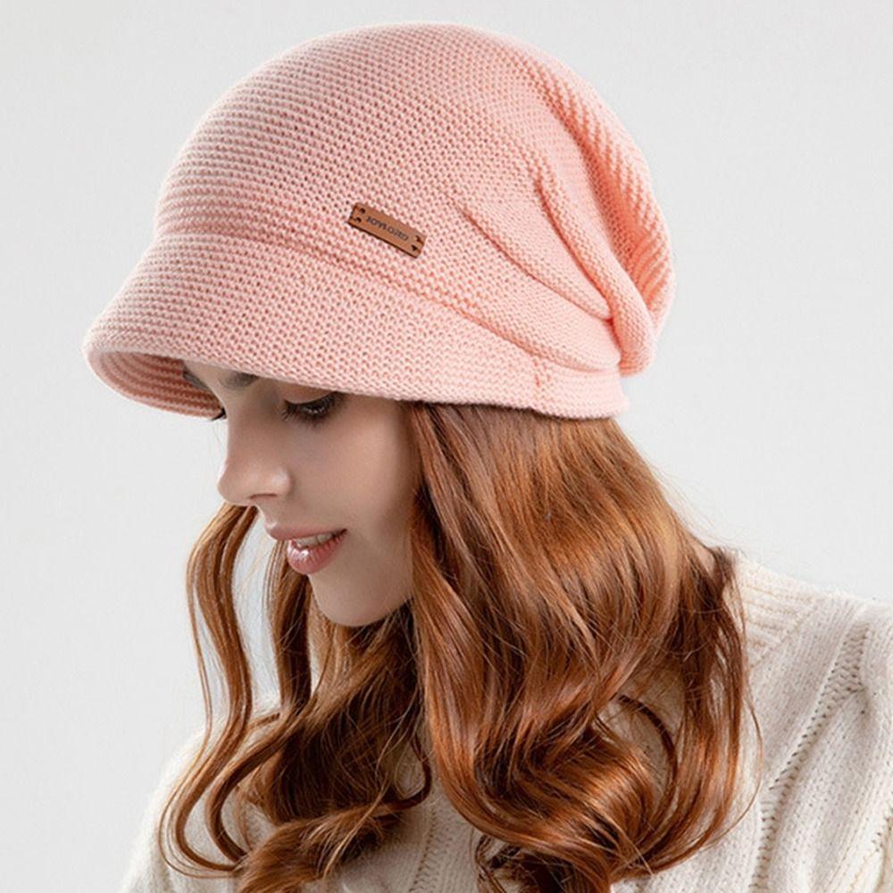 Ear Protection Knitted Skullies Velvet Pile Cap Trendy Knited Beanie  Winter Autumn