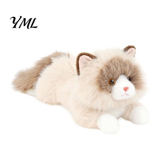 Realistic Simulation Pet Toy Lifelike Ragdoll Cat Plush Toy, Stuffed Animal Pillow for Sleeping, Comfortable Bedside Companion 45cm Fluffy Kitten