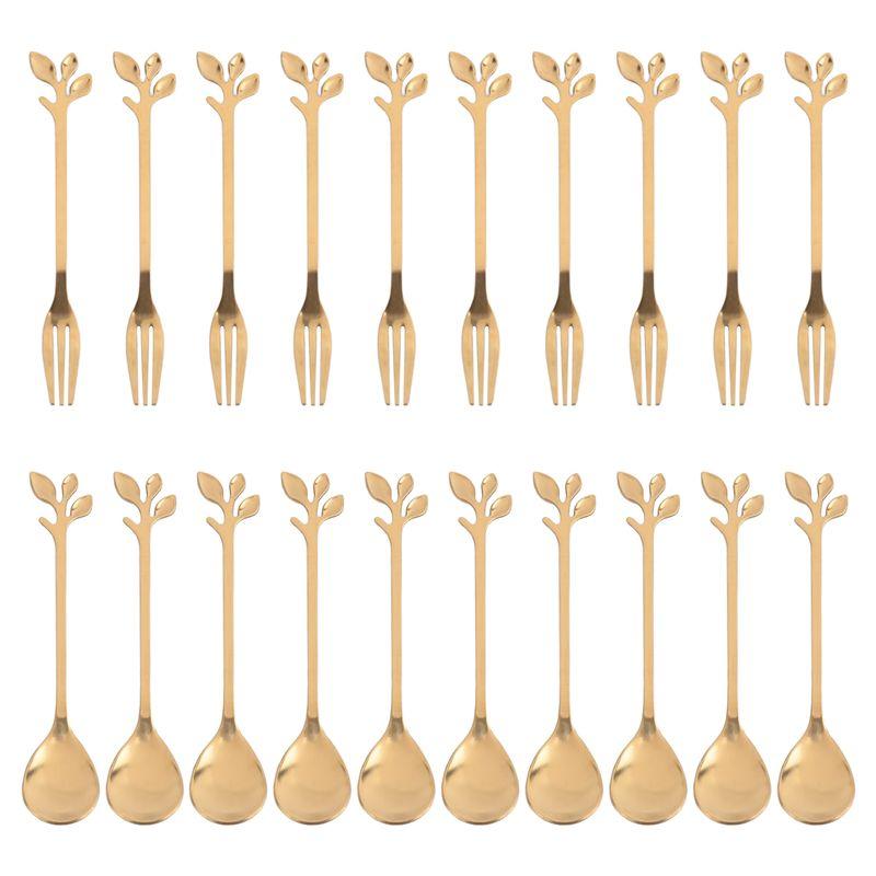M-Modern-Dessert Spoon And Fork Set Cake Fork Coffee Spoon Creative Fruit Fork Stainless Steel