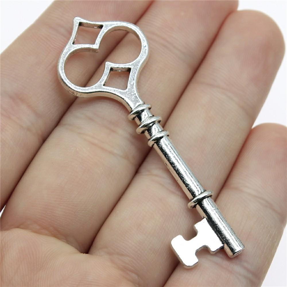 5pcs Charms Key Antique Silver Color Vintage Key Charms For Jewelry Making Charms Pendant Key Jewelry Findings DIY