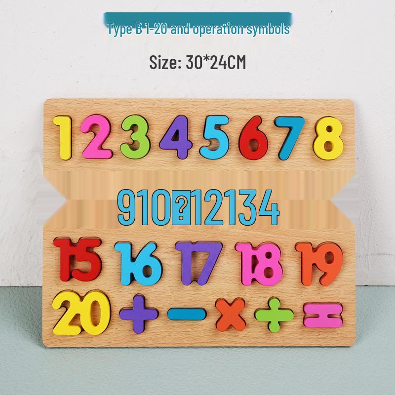 Number & Letter Recognition Puzzle Board for Toddlers - Wooden Educational Toy for Early Learning