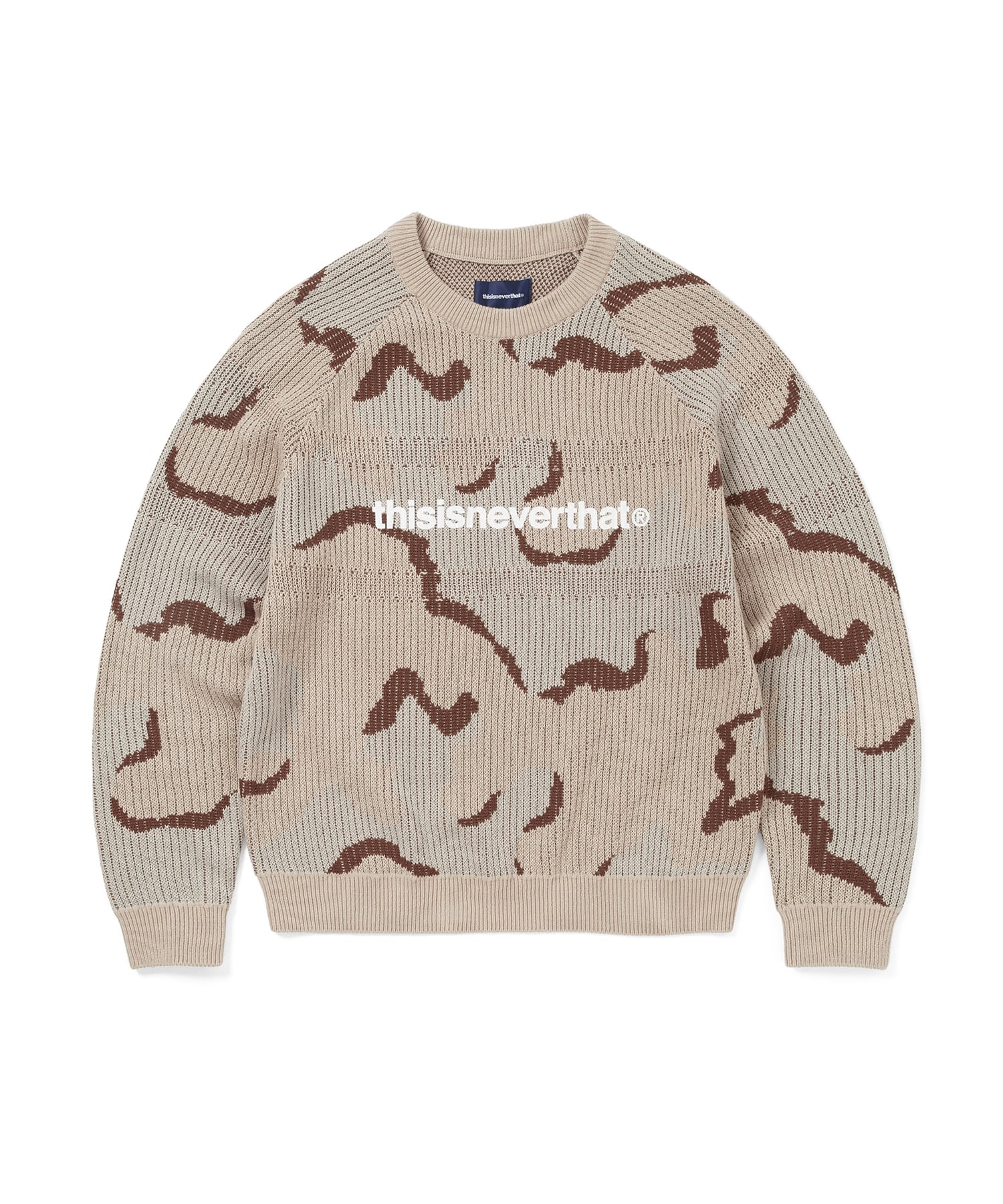THISISNEVERTHAT Вязаный свитер с логотипом T Камуфляж Camo/S beige