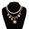 Starfish Shells Bohemia  Pendant Necklace Pearl Clavicle Chain Women  Summer