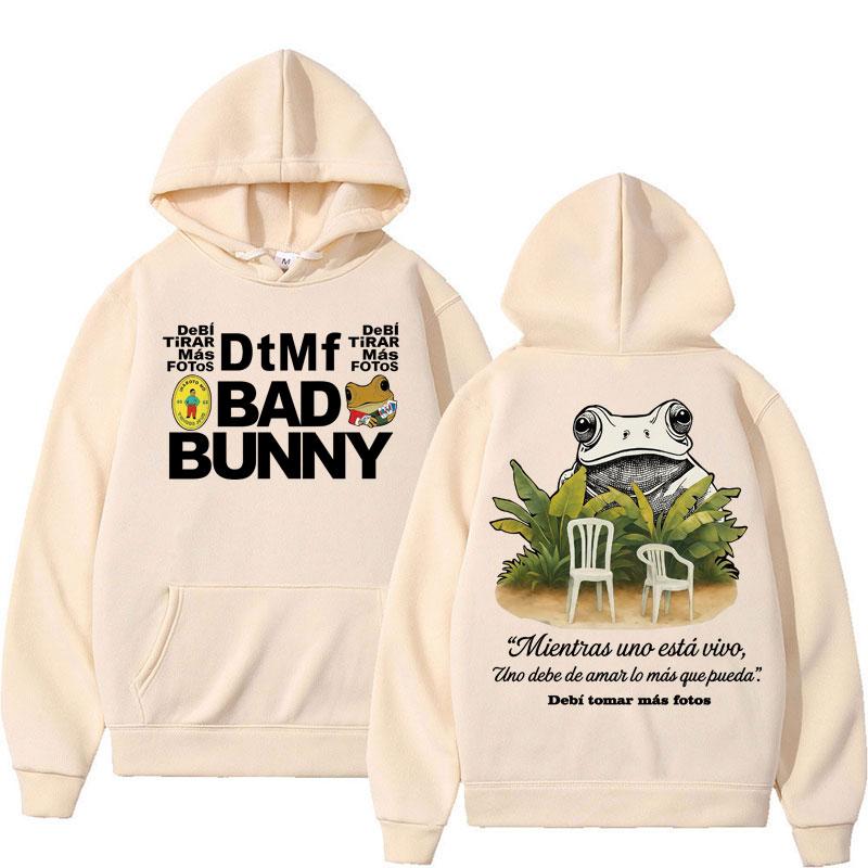 Famous Bad Bunny Debi Tirar Mas Fotos DTMF Hoodie Men Women Fashion Hip Hop Sweatshirt Oversized Fleece Long Sleeve Male