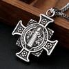 Vintage Kreuz Anhänger Edelstahl Halskette Herren St. Benedikt Exorzismus Anhänger Punk Hip Hop Schmuck