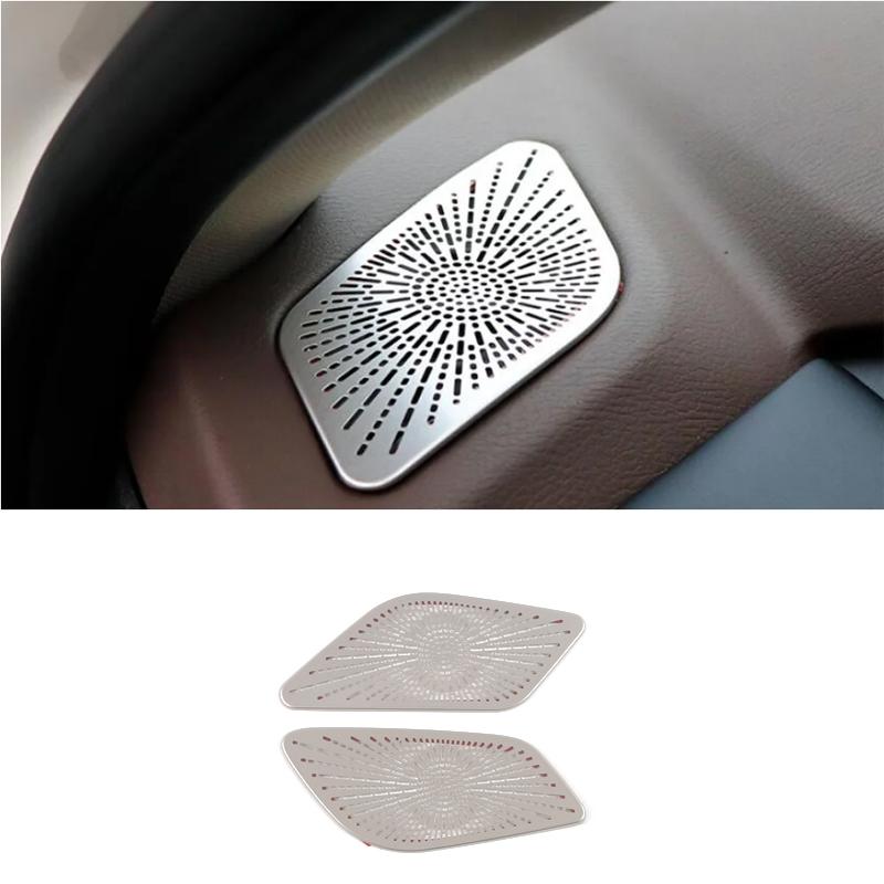 For Nissan Rogue X-Trail T33   Steel Silver Front Dashboard Car Door Audio Speaker Cover Readlamp Loudspeaker Trim Frame