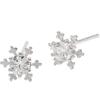Beixi S925 Sterling Silver Snowflake Zirconia Earrings – Simple Korean Fashion Jewelry for Women