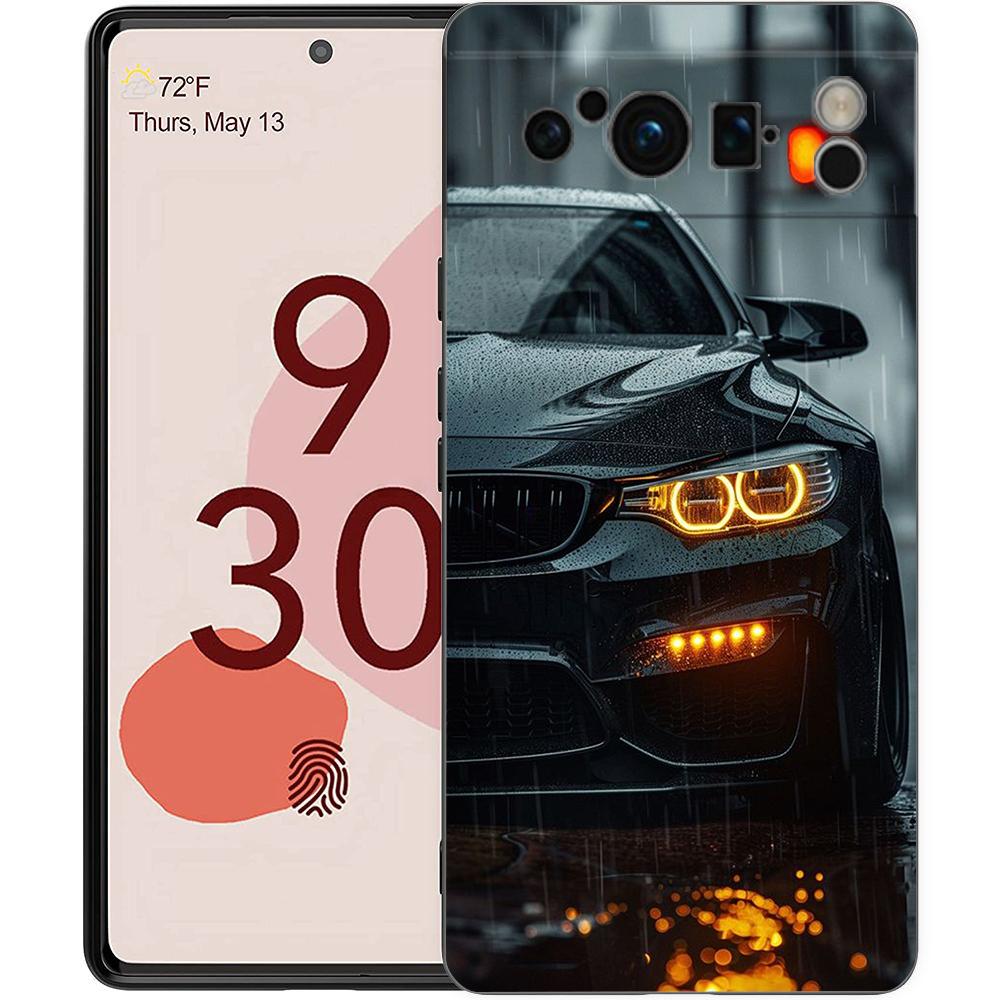 Super Car Sport Phone Case For Google Pixel 8 7 6 Pro 8A 6A 7A 5G Soft Silicone Shockproof TPU Black Cover Fundas