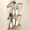 304 Stainless Steel Gunmetal Gray Corner Bathroom Glass Shelf