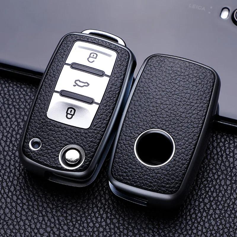 

Leather TPU Car Key Case Car Key Full Cover Protection Bag for VW Volkswagen Polo Tiguan Passat Golf Jetta Lavida Skoda Octavia серебряный