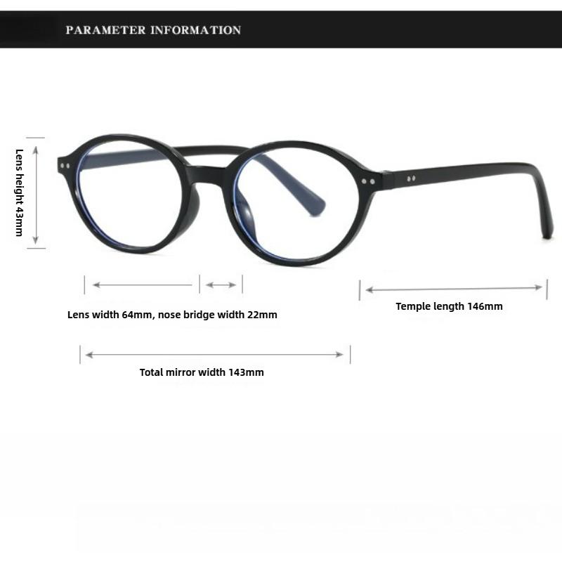 Korean Retro Oval Frame Blue Light Blocking Glasses Women Men Fashion Trendy Anti Blue Ray Plain Eyewear Decorative Eyeglasses