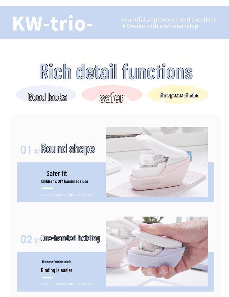 Kedeyou 5399 Kompakt Zımbasız Zımba - Öğrenciler İçin Enerji Tasarruflu Ciltleme Aracı