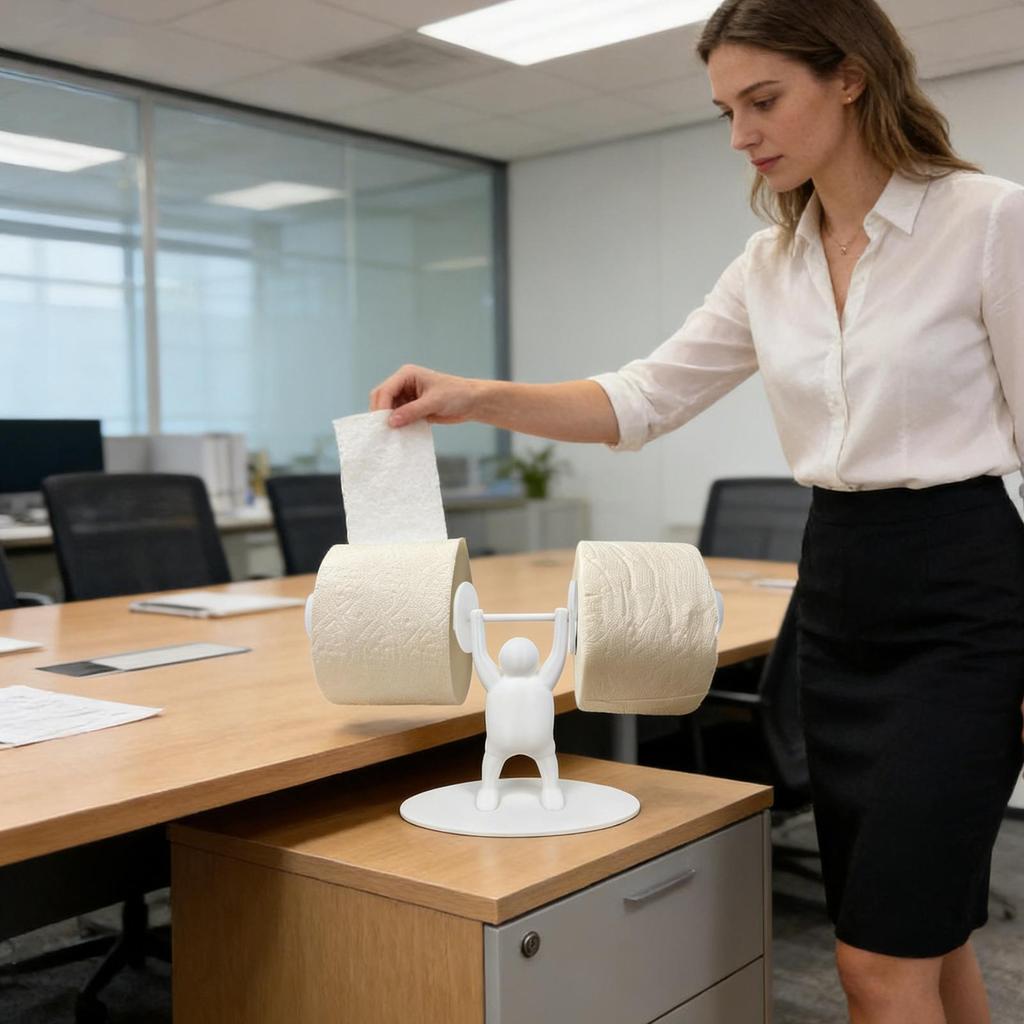 Counter Paper Towel Holder Horizontal Tissue Roll Storage Weight Lifting Men Decorative Paper Towel Holder For School Trips