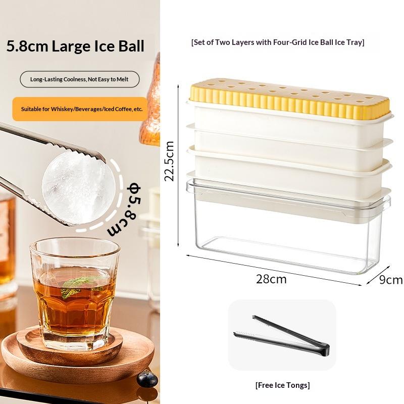 1Set Ice Ball Mold Food Grade Silicone Freezer Tray for Perfect Polygonal Ice Balls Home Kitchen Drink Chilling