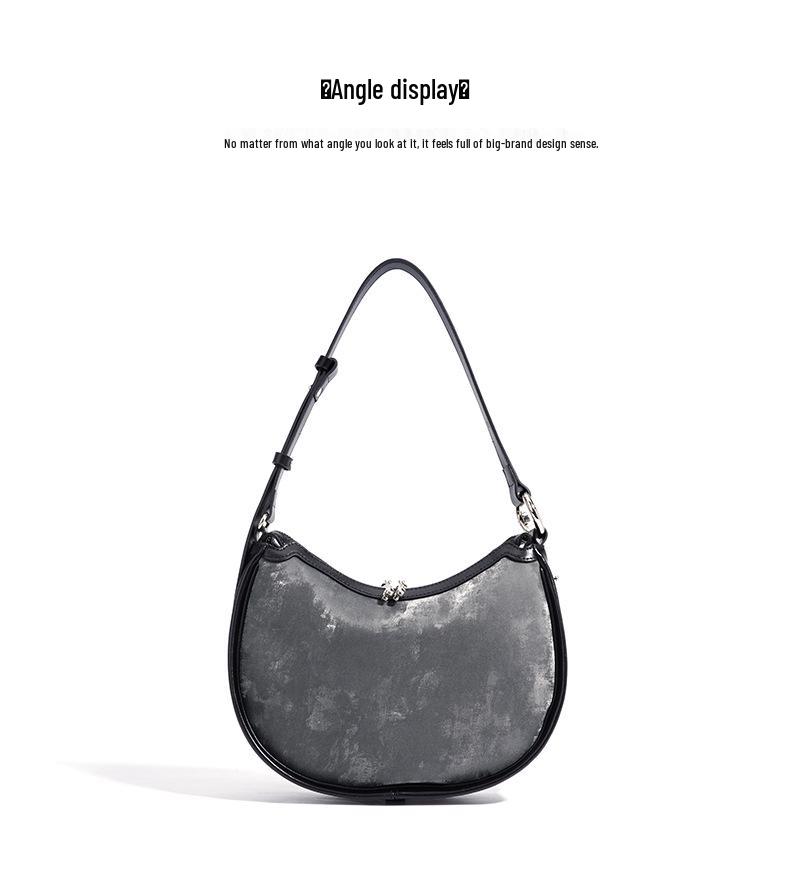 Crescent Crossbody Bag: 2025 Style, Versatile Small Women's Design, High-End Silk Satin Fashion.