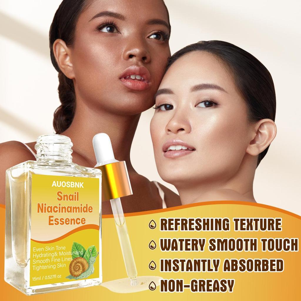 Snail Mucin Niacinamide Serum, Skin Care Repair Face Serum, Anti Wrinkle Hydrating Essence, Pore Tightening, Brightening & Firming