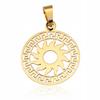 Gold Pendant Sun With Greek Key Pr 585