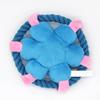 Plush Dog Flying Disc Squeaky Flower Dog Chew Toy with Rope Circle Interactive Fetch Toy for Large Small Dogs