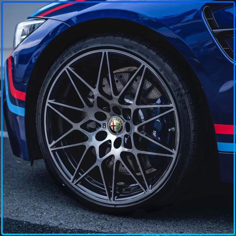 Für Alfa Romeo 147 159 156 Giulietta Giulia Mito Spider Alpha NKopfstütze 4 Stück 60MM Auto Radnabenkappe Auto Zubehör