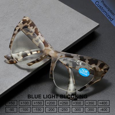 Vintage Oversized Sexy Cat Eye Reading Glasses Women Myopia Customize Prescription Optical Lens Anti Blue Light Eyeglasses Frame