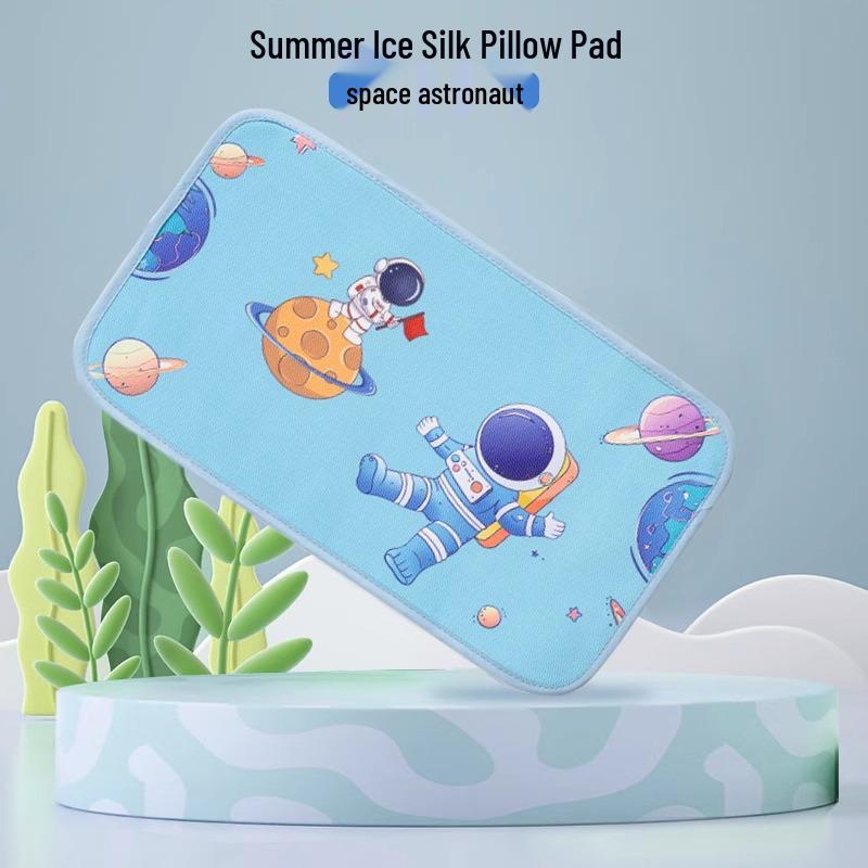 Breathable Ice Silk Baby Pillowcase - Cool Mat & Sweat-Absorbent Nap Pillow Cover