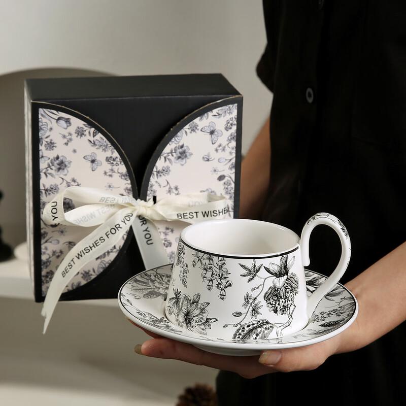 Hongyuetang Retro Keramik Kaffeetasse & Untertasse Set