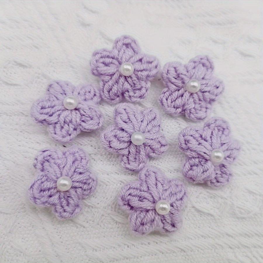 

10PCS Ins Fresh Wool Pearl Flowers Warm Everything Clothing Bag Hair Accessories Simple and Easy To Match purple-10pcs