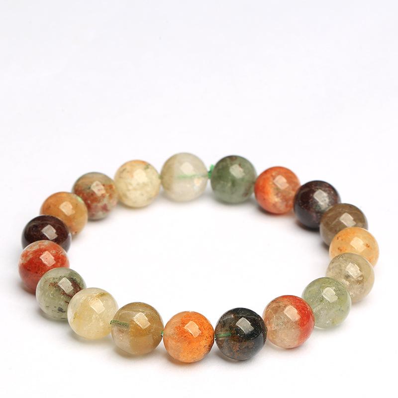 Hongchu Crystal Natural Full-Colored Four-Season Phantom Round Bead Bracelet Full-color Ghost Bracelet