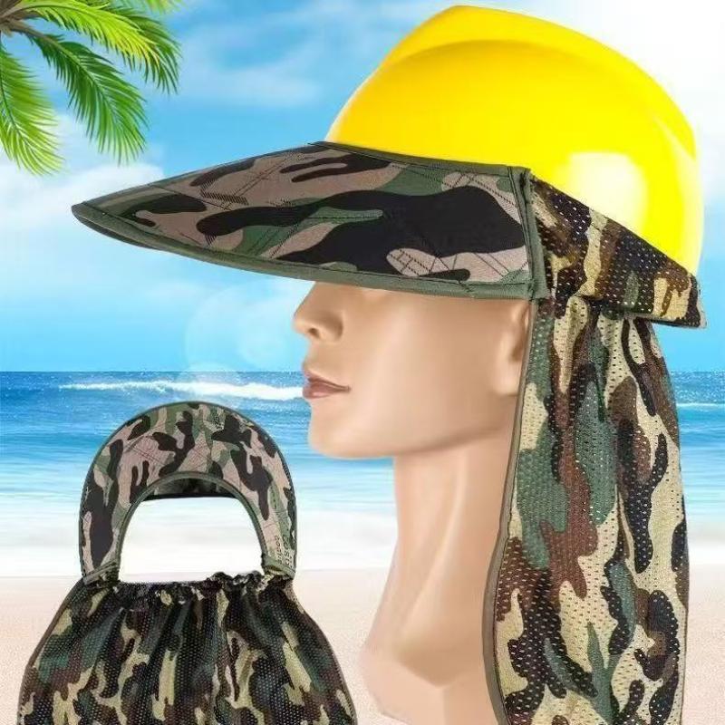 Construction Hard Hat Sun Shield For Safety Helmet Neck Protection Mesh Reflective Stripe Quick Install Universal Fit Work Gear