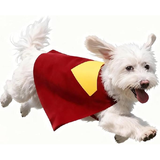 Red Hero Dog and Cat Costume Cape for Halloween and Parties (Small) Small