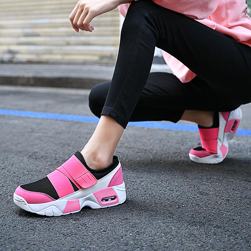 Women's Breathable Mesh Walking Running Shoe Casual Sports Platform Flats Shoe Light Sneakers Vulcanize Shoes Air Cushion Size42