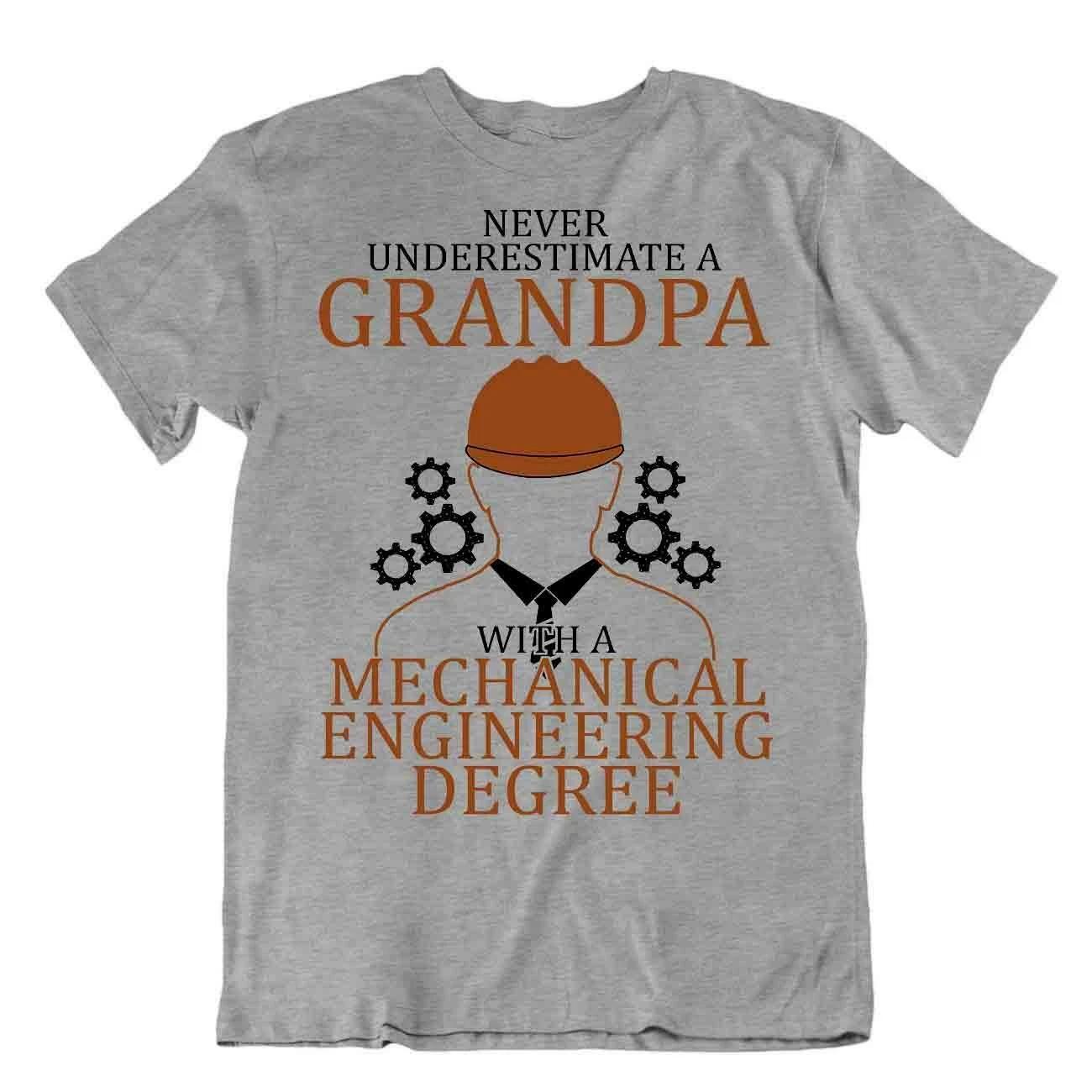 Grandpa Mechanical Engineering Degree T-Shirt Funny Originator Comic Tee 2XL