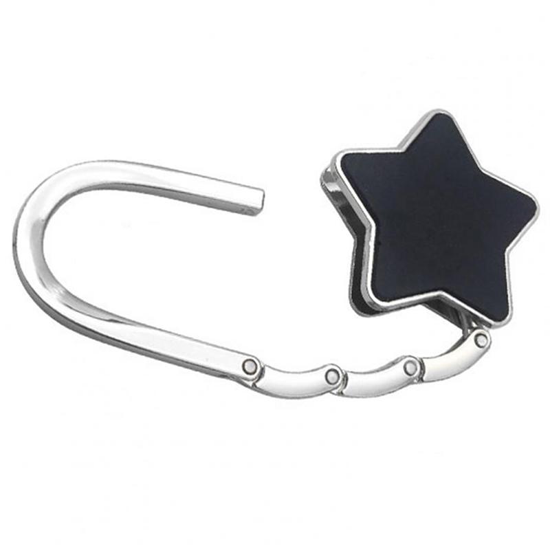 1Pcs Creative Bag Hook Shiny Folding Zinc Alloy  Star Table Edge Handbag Hanger