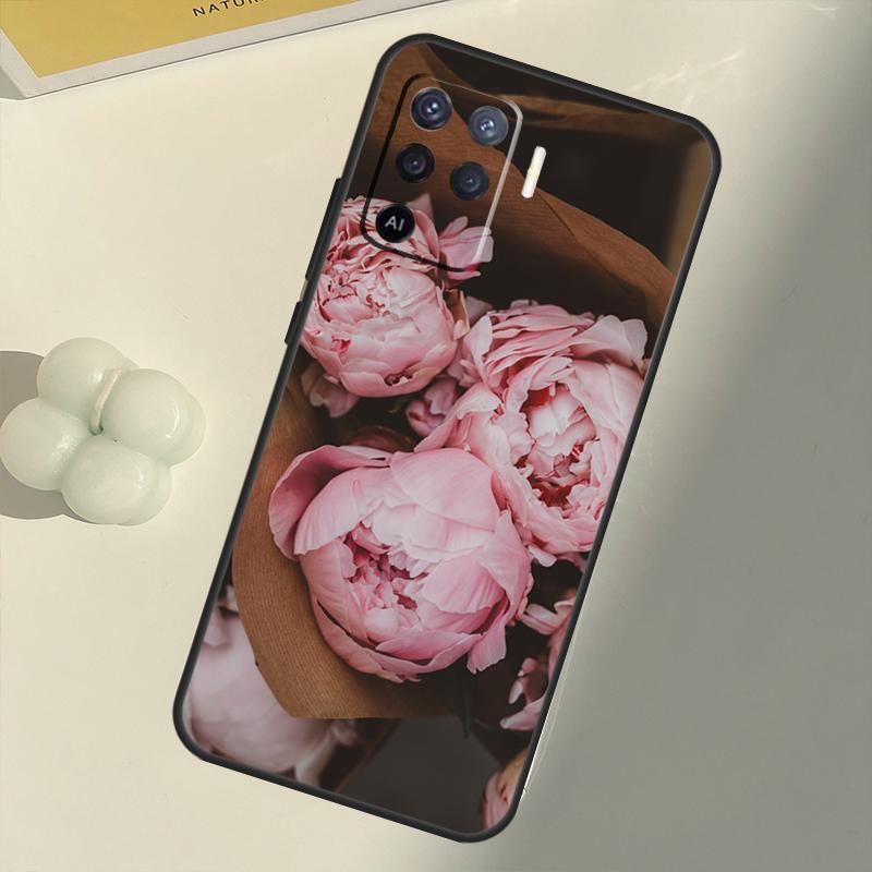 Peonies Beautiful Flower For OPPO Find X3 Lite X5 Pro A5 A9 A31 A53 S A83 A91 A93 A54 A74 A94 A15 A16 A52 A72 Case