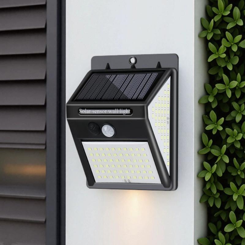 Security 140led Solar Light Outdoor Motion Sensor Lamp For Garden Courtyard Wall