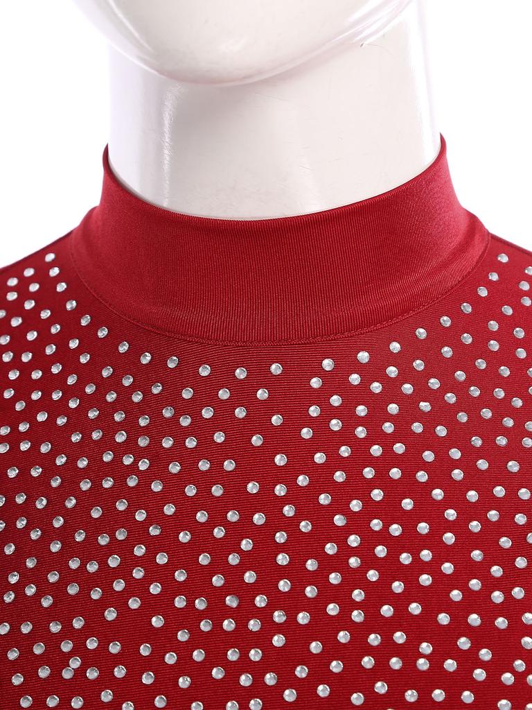 Womens Sparkly Lyrical Performance Dress Back Keyhole Leotard Sheer Mesh Details Slit Hem Modern Dance Costume